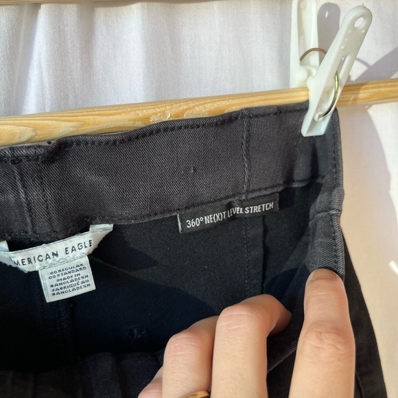 American Eagle Outfitters 360 Next Level Stretch Lace Up Denim Jean in Black - Picture 3 of 16